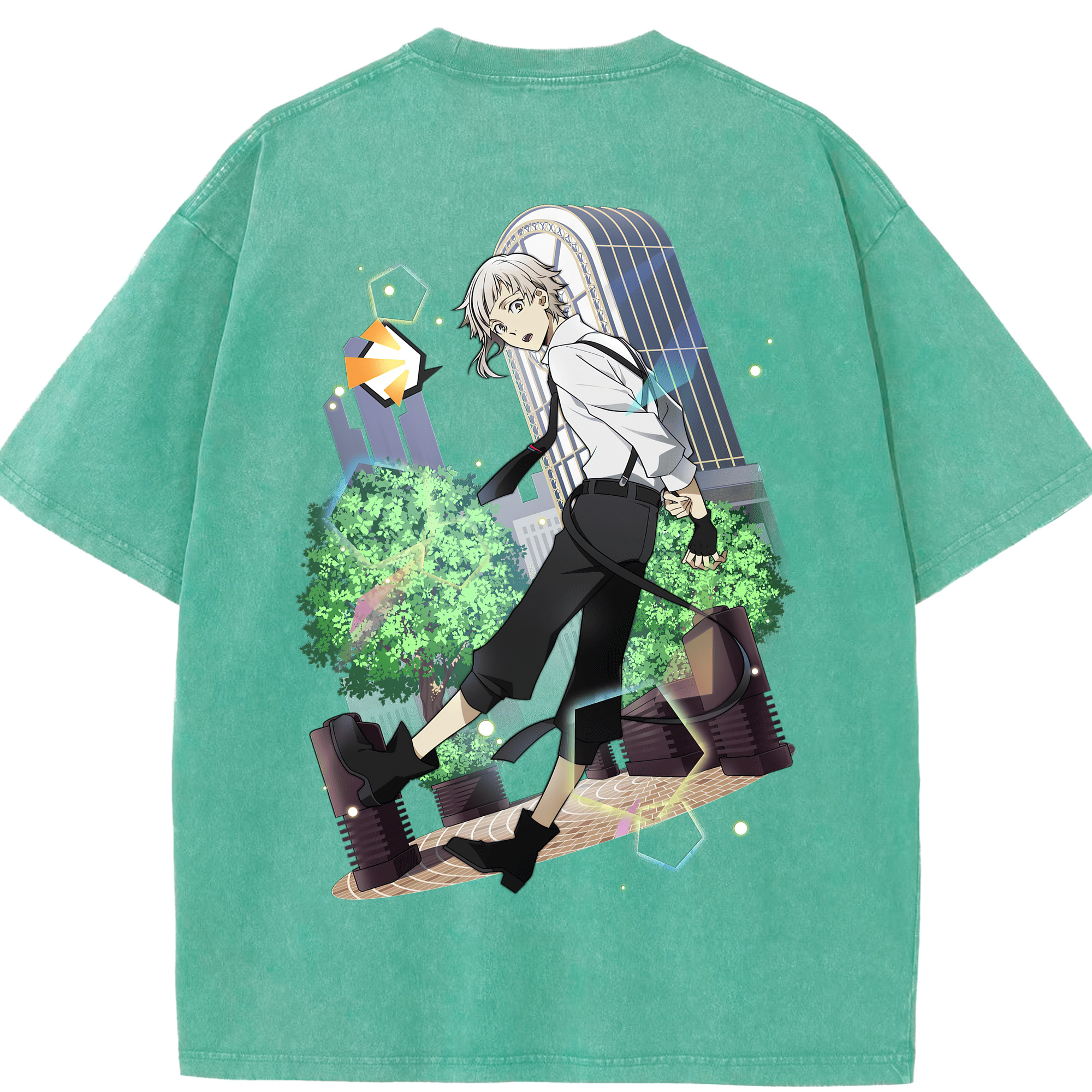 （画像用） 文豪ストレイドッグス Bungo Stray Dogs 綿100% ヴィンテージ風 半袖Tシャツ（背面プリント）
